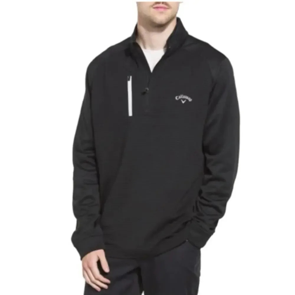 Callaway Men’s Golf Ottoman Long Sleeve 1/4 Zip Pullover Black Size XXL